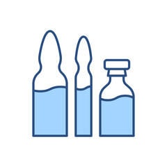 Ampoule and Vial Related Vector Line Icon Set. Drugs. Isolated on White Background. Editable Stroke