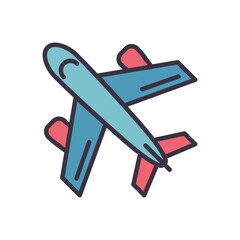 Airplane related vector icon. Plane sign. Isolated on white background. Vector illustration