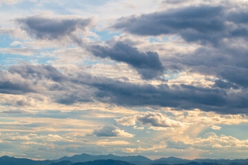 Fototapeta premium colorful dramatic sky with cloud at sunset