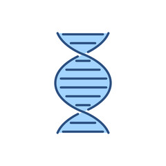 DNA related vector line icon. DNA helix linear icon. Deoxyribonucleic, nucleic acid structure. Chromosome. Molecular biology. Genetic code. Isolated on white background. Vector illustration