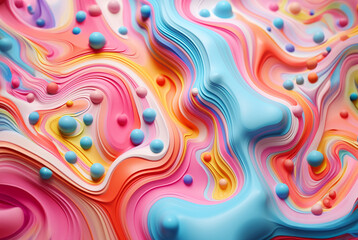 Obraz premium Close up of colored liquids. Colorful abstract backround. Digital art wallpaper. Generative AI