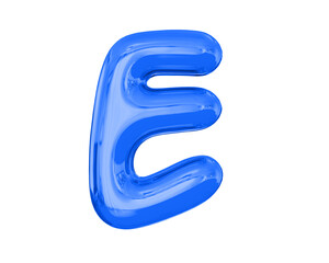 Letter E Blue Balloons 3D