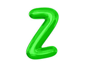 Letter Z Green Balloons 3D