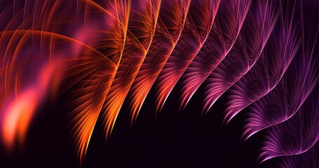 3D rendering abstract fractal light background