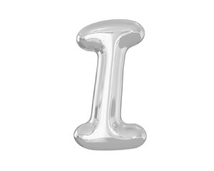 Letter I Balloons Silver