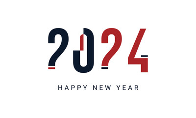 2024 logo, New Year logo. design elements elegant contrast numbers layout. Template with number.