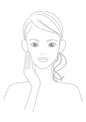 スキンケアをする女性