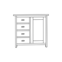 Cabinet line simple minimalist interior design, illustration vector Design Template, suitable for your company