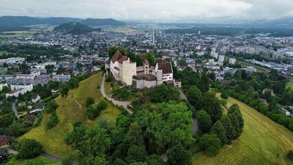 drone photo Lenzburg castle Switzerland europe