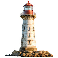 Lighthouse isolated on white background.  Transparent background