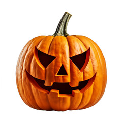 Spooky Jack-O-Lantern isolated on white background. Transparent background