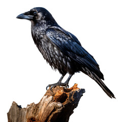Raven isolated on white background. Transparent background