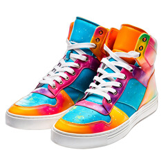 Colorful Sneakers isolated on white background. Transparent background