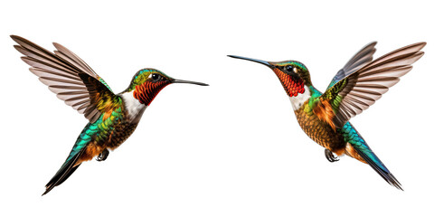 Hummingbird isolated on white background. Transparent background