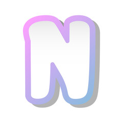 Letter N isolated on white background. Vector illustration