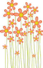 Flowers. Flowers Illustration. Flowers Nature. Flowers Isolated on White Background. Vector illustration. Elements for design. Flowers Spring.