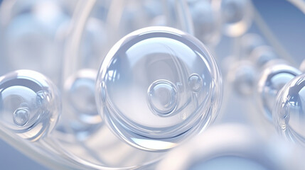 Water glass bubble background with Generative Ai. Liquid soap.