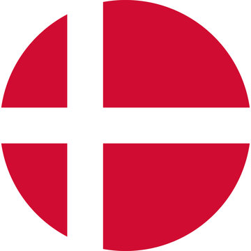 round Danish flag of Denmark