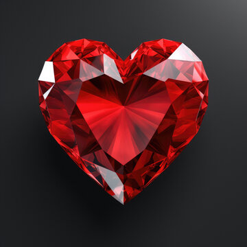 Naklejka heart shaped diamond on black dark background