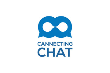 Connecting chat logo design vector template