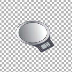  Digital Kitchen Scale Thin Line Concept Design on Checkerboard Transparent Background