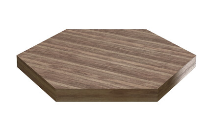 wooden hexagon box isolated