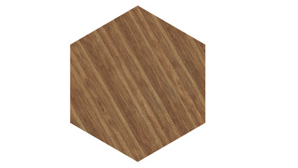 wooden hexagon box isolated