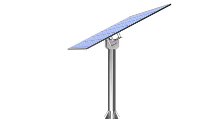solar panels on pole isolated
