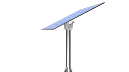 solar panels on pole isolated