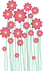 Flowers. Flowers Illustration. Flowers Nature. Flowers Isolated on White Background. Vector illustration. Elements for design. Flowers Spring.