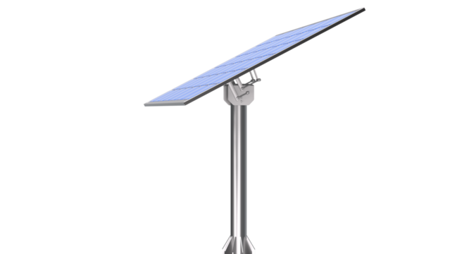 solar panels on pole isolated