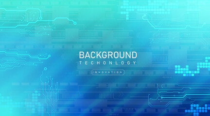 Digital circuit lines futuristic technology abstract and cyberspace with blue background.