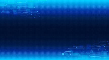 Digital circuit lines futuristic technology abstract and cyberspace with blue background.