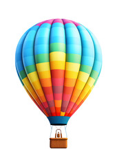 Hot air balloon isolated on transparent background. PNG format