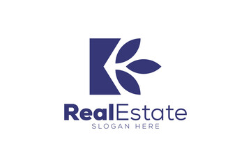 Letter k 3 Real Estate logo design vector template