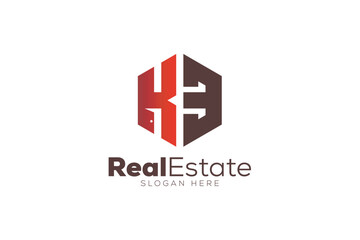 Fototapeta premium Letter k 3 Real Estate logo design vector template