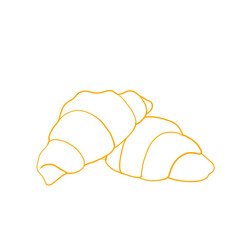 croissant on white background