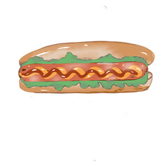 hot dog with ketchup