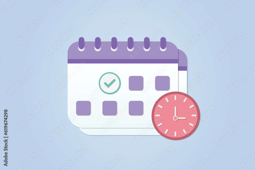 Poster calendar marked date and time for reminder day. calendar with todo list for schedule appointment, ev