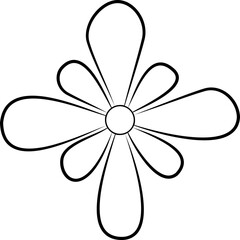 Flower Outline. Flower Outline Illustration. Flower Icon. Flower Symbol. Flower Outline Isolated on White Background. Vector illustration. Elements for design.