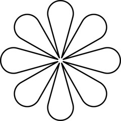 Flower Outline. Flower Outline Illustration. Flower Icon. Flower Symbol. Flower Outline Isolated on White Background. Vector illustration. Elements for design.