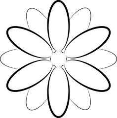 Fototapeta na wymiar Flower Outline. Flower Outline Illustration. Flower Icon. Flower Symbol. Flower Outline Isolated on White Background. Vector illustration. Elements for design.