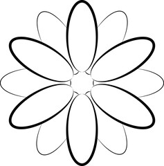 Flower Outline. Flower Outline Illustration. Flower Icon. Flower Symbol. Flower Outline Isolated on White Background. Vector illustration. Elements for design.