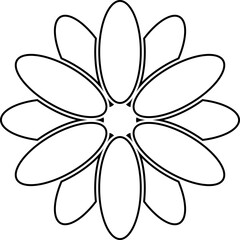 Flower Outline. Flower Outline Illustration. Flower Icon. Flower Symbol. Flower Outline Isolated on White Background. Vector illustration. Elements for design.