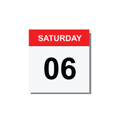 calender icon, 06 saturday icon with white background