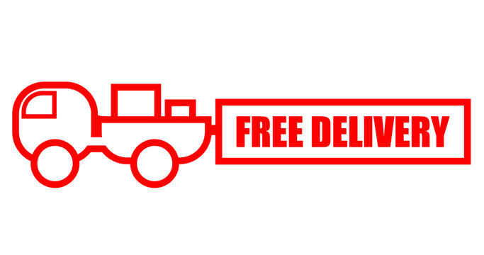 free delivery sticker illustration