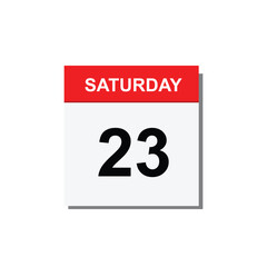 calender icon, 23 saturday icon with white background
