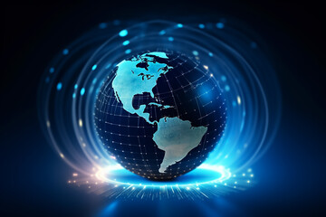 Digital earth global network. Generative AI