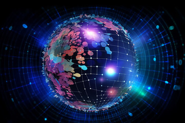 Obraz premium Digital earth global network. Generative AI