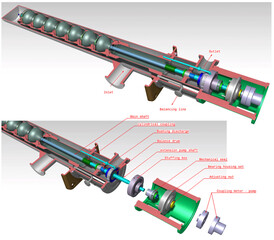 Condensate extrusion pump equipment part 3D illustration